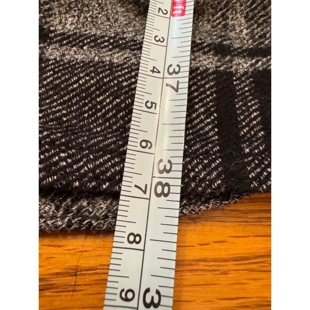 Duluth Folklore Flannel Duster Tunic Women Large Grey Plaid Long Sleeve Pocketed - Picture 6 of 11